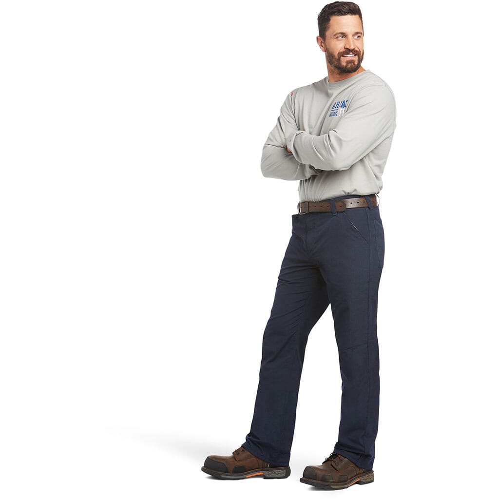 Ariat Men's DuraLight Ripstop FR Boot-Cut Pant - Navy | elliottsboots