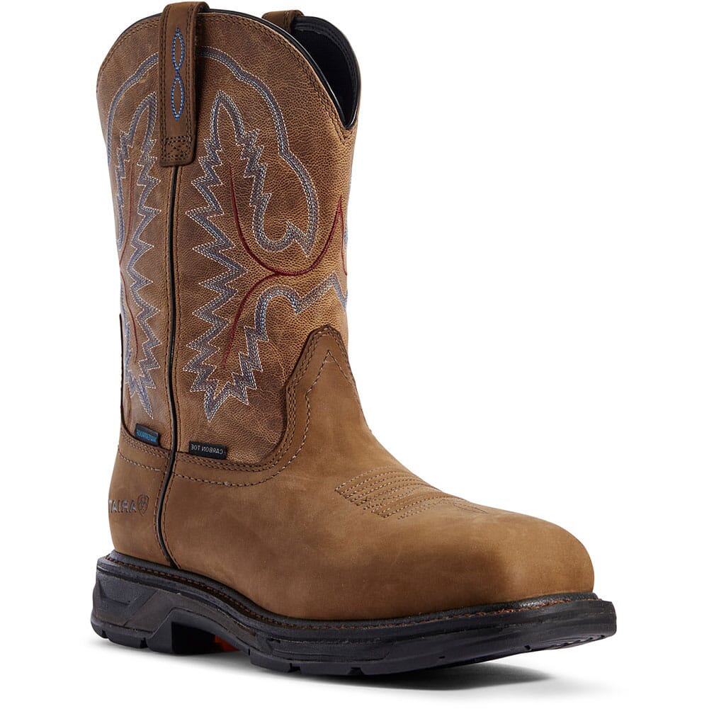 Twisted X Men's Lite Cowboy WP Safety Boots - Distressed Brown Work Boots, 9.0D