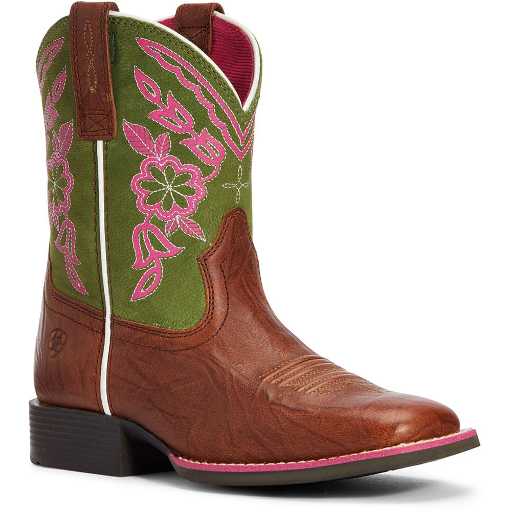 Ariat Youth Cattle Cate Western Boots Copper Penny/Green elliottsboots