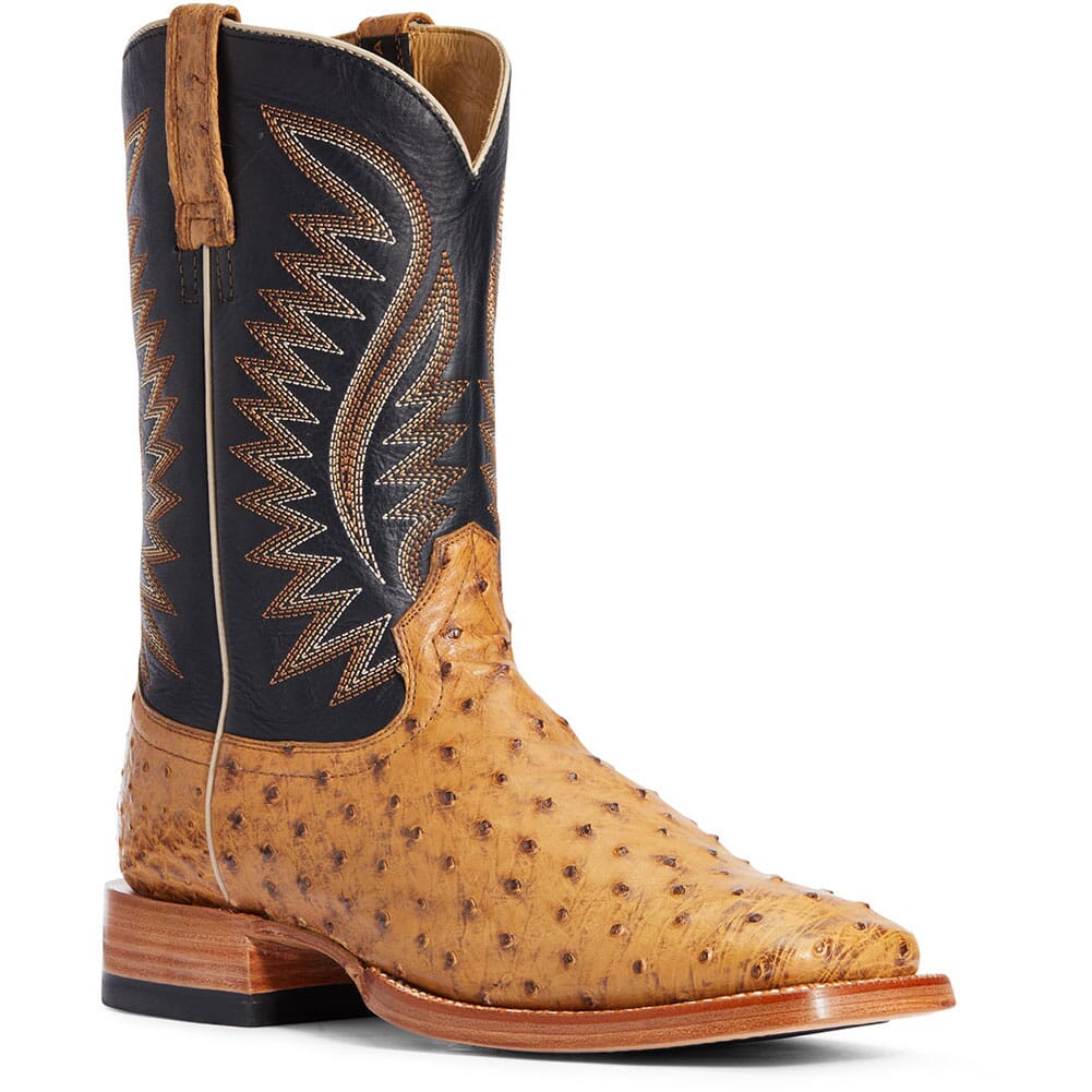 Image for Ariat Men's Gallup Full Quill Ostrich Western Boots - Tan/Brown from elliottsboots