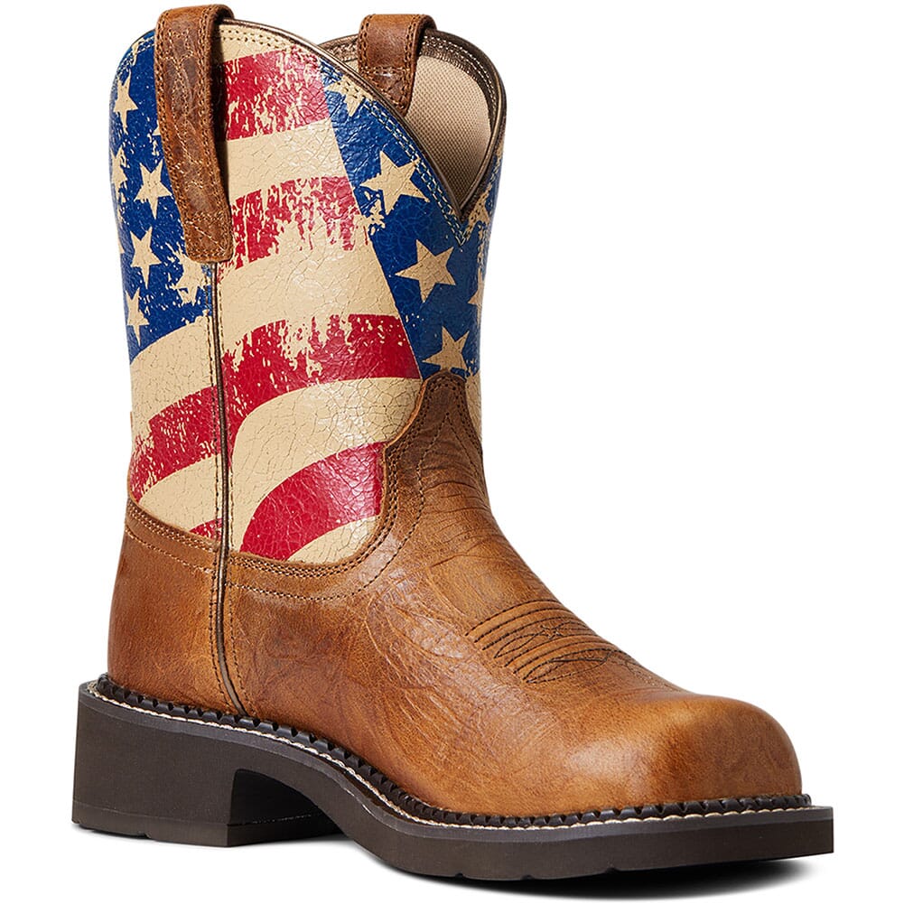 Image for Ariat Women's Fatbaby Heritage Patriot Western Boots - Crackled Tumeric from elliottsboots