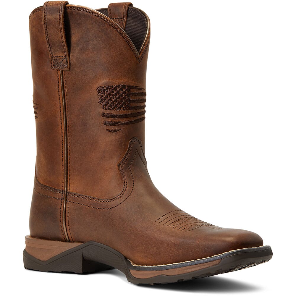 Image for Ariat Kid's Anthem Patriot Western Boots - Distressed Brown from elliottsboots