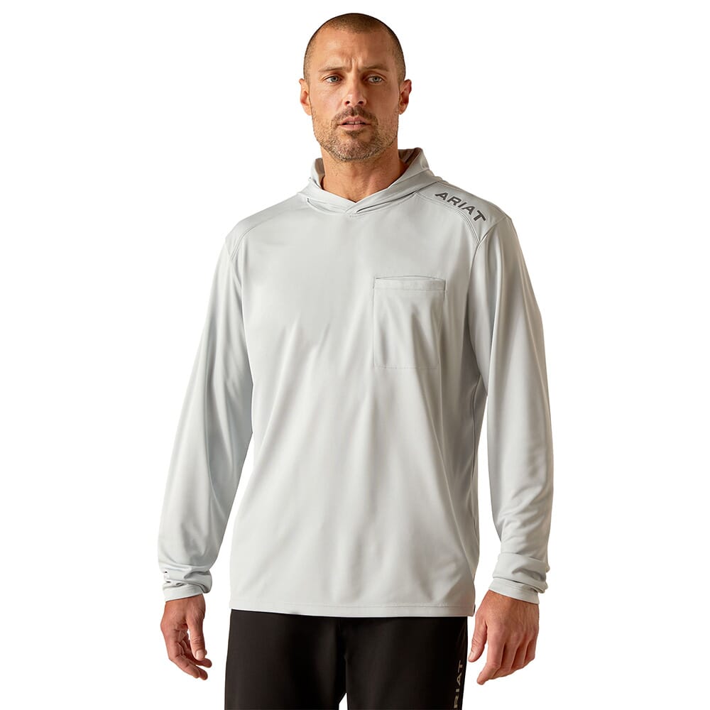 アークザラッドR シルバーノア Tシャツ Ariat Men's Rebar Sunblocker Hooded T-Shirts - Pearl Grey