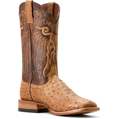 Ariat Men's Rio Ostrich Western Boot - Honey Tan | elliottsboots