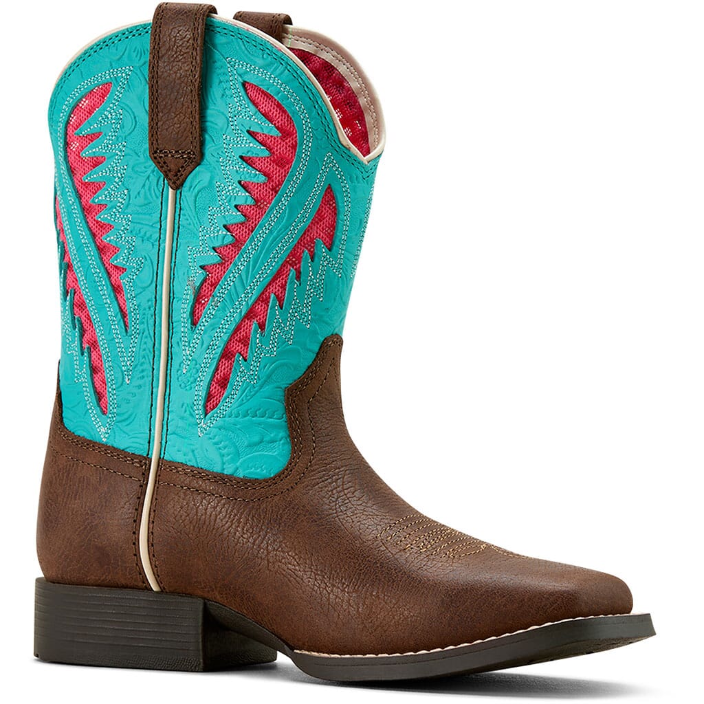 Scarponcini Western Bambini ARIAT Quickdraw Venttek – Pelle Pieno Fiore Con Inserti Mesh – Comodi E Traspiranti