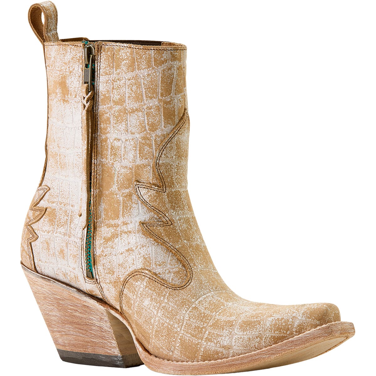 (取寄) アリアット レディース ジェイド Ariat women Jade Distressed Crema Croc Print Ariat Women's Jade X Toe Western Boots - Distressed Crema Croc