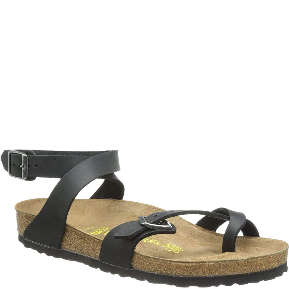 Image for Birkenstock Women's Yara Oiled Leather Casual Shoes - Black from bootbay
