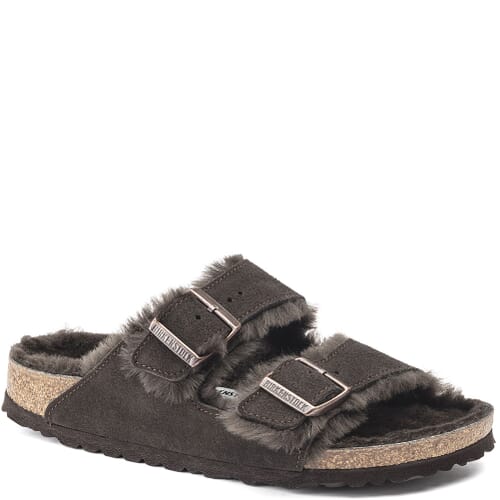 Image for Birkenstock Women's Arizona Shearling Sandals - Mocha from elliottsboots