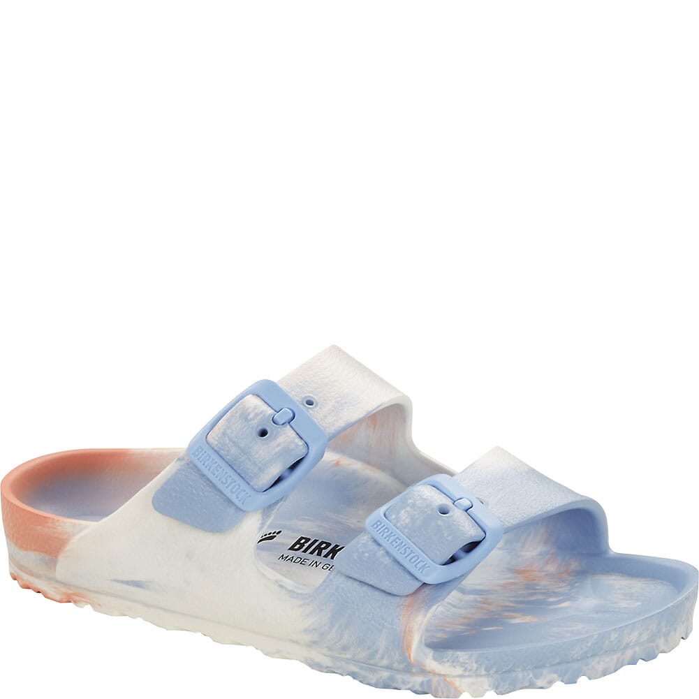 Image for Birkenstock Kid's Arizona Sandals - Blue/Coral/Peach from elliottsboots