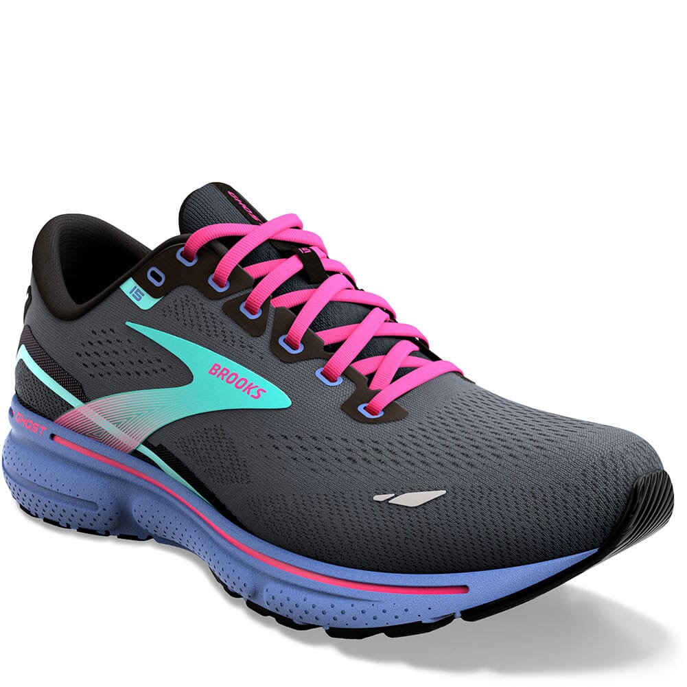 Image for Brooks Women's Ghost 15 Athletic Shoes - Black/Blue/Aruba from elliottsboots