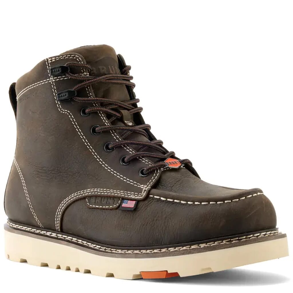 BRUNT Men's USA Marin Welted Comp Toe Safety Boots - Dark Brown