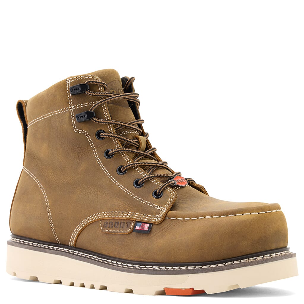 BRUNT Men's USA Marin Unlined LE CT Work Boots - Dark Tan