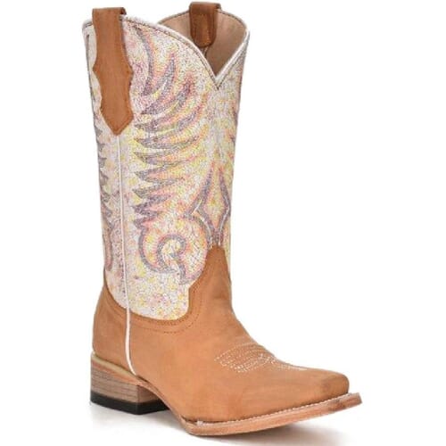 Image for Corral Teen Embroidery Western Boots - Tan/White from elliottsboots