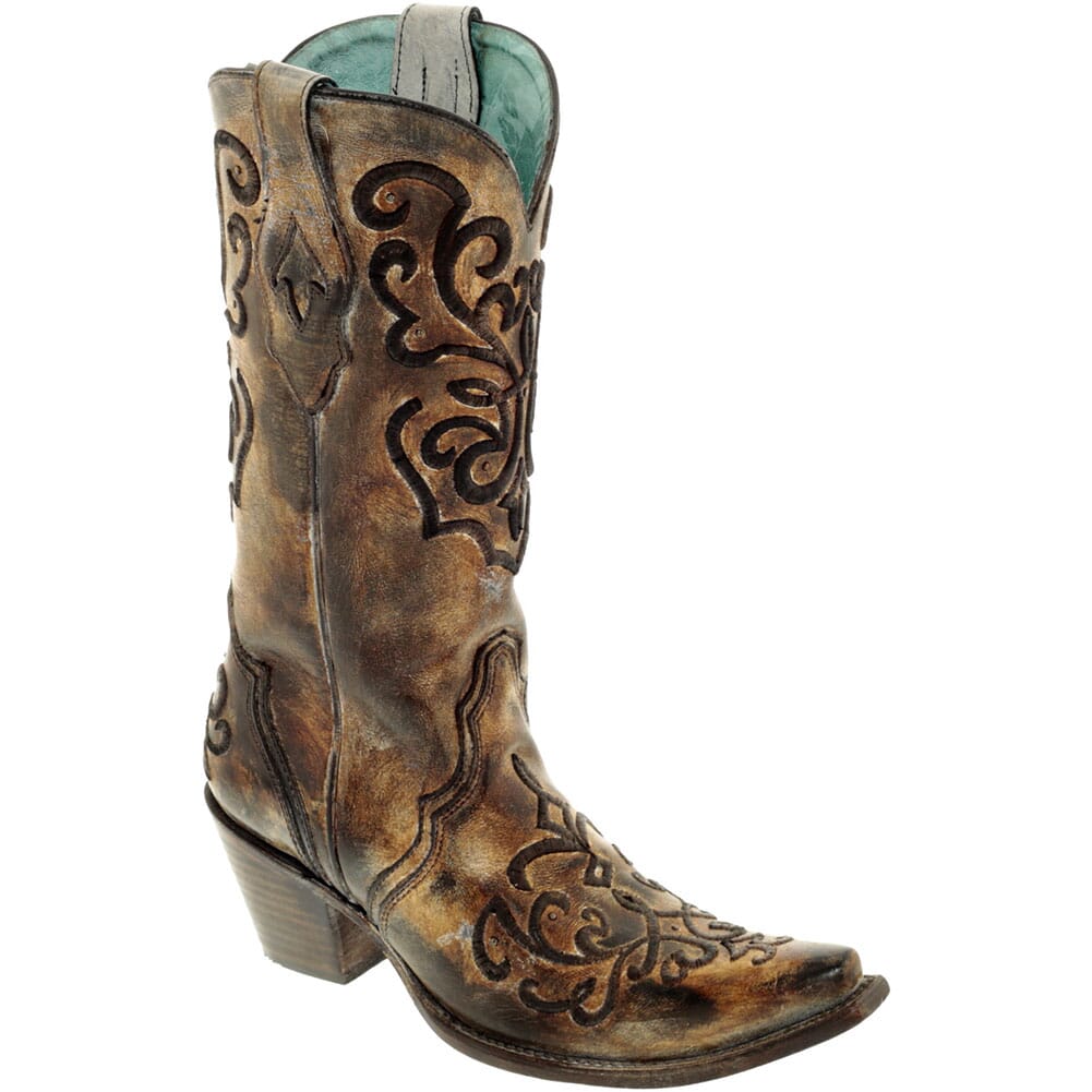 Image for Corral Women's Cord/Crystals Western Boots - Brown/Bronze from elliottsboots