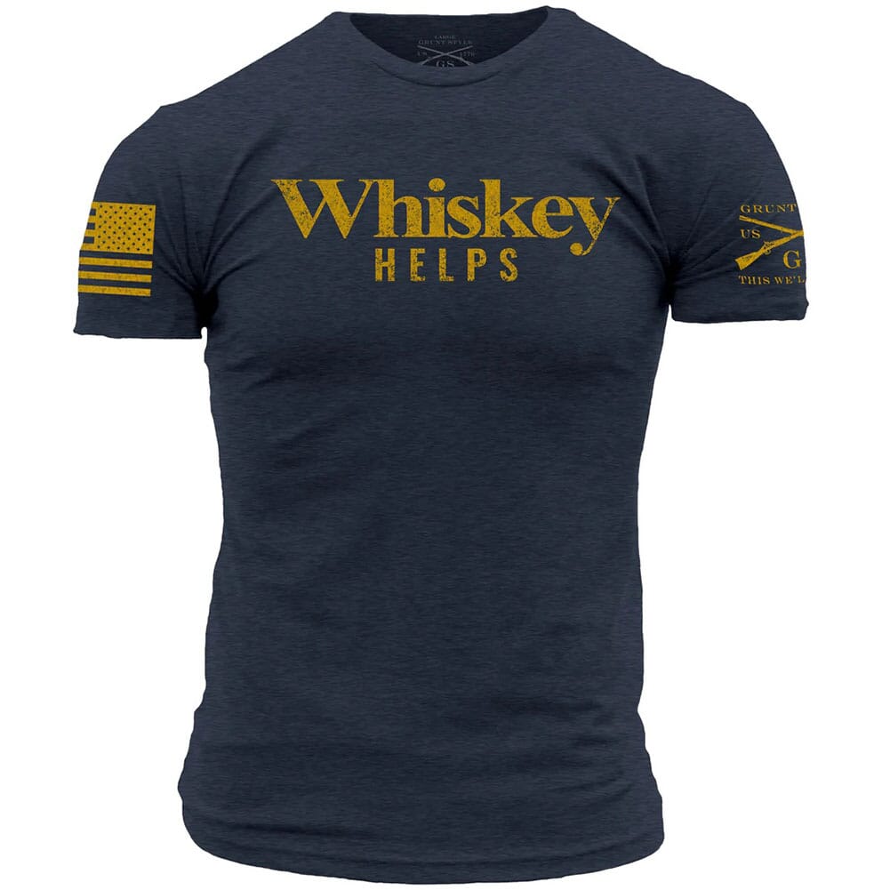 Image for Grunt Style Men's Whiskey Helps Graphic Tee - Midnight Navy from bootbay