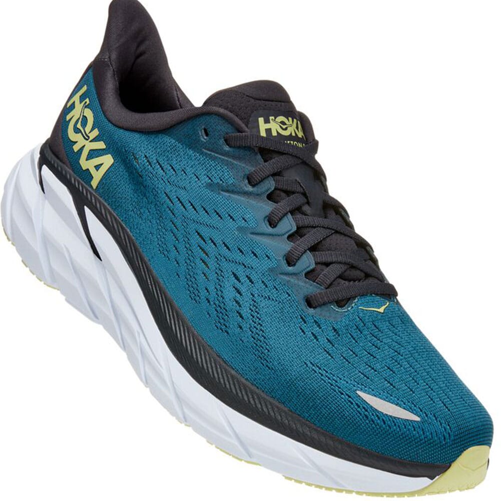 Hoka One One Men's Clifton 8 Wide Athletic Shoes - Blue Coral