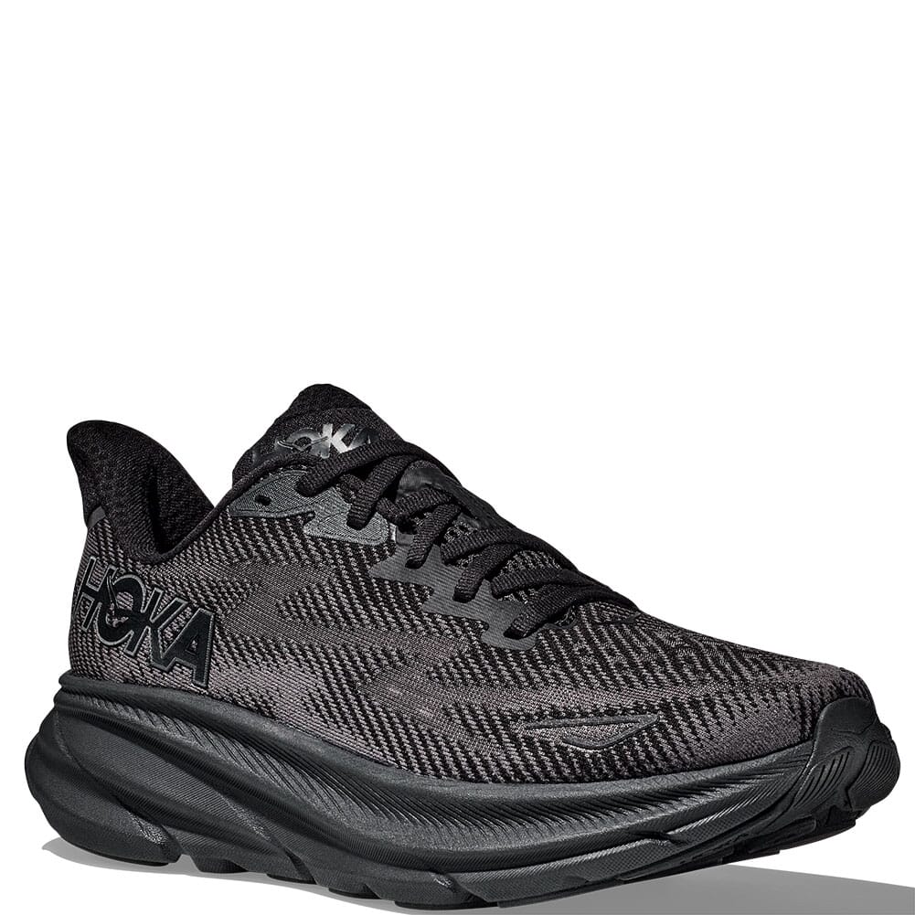 Image for Hoka Men's Clifton 9 Running Shoes - Black/Black from elliottsboots