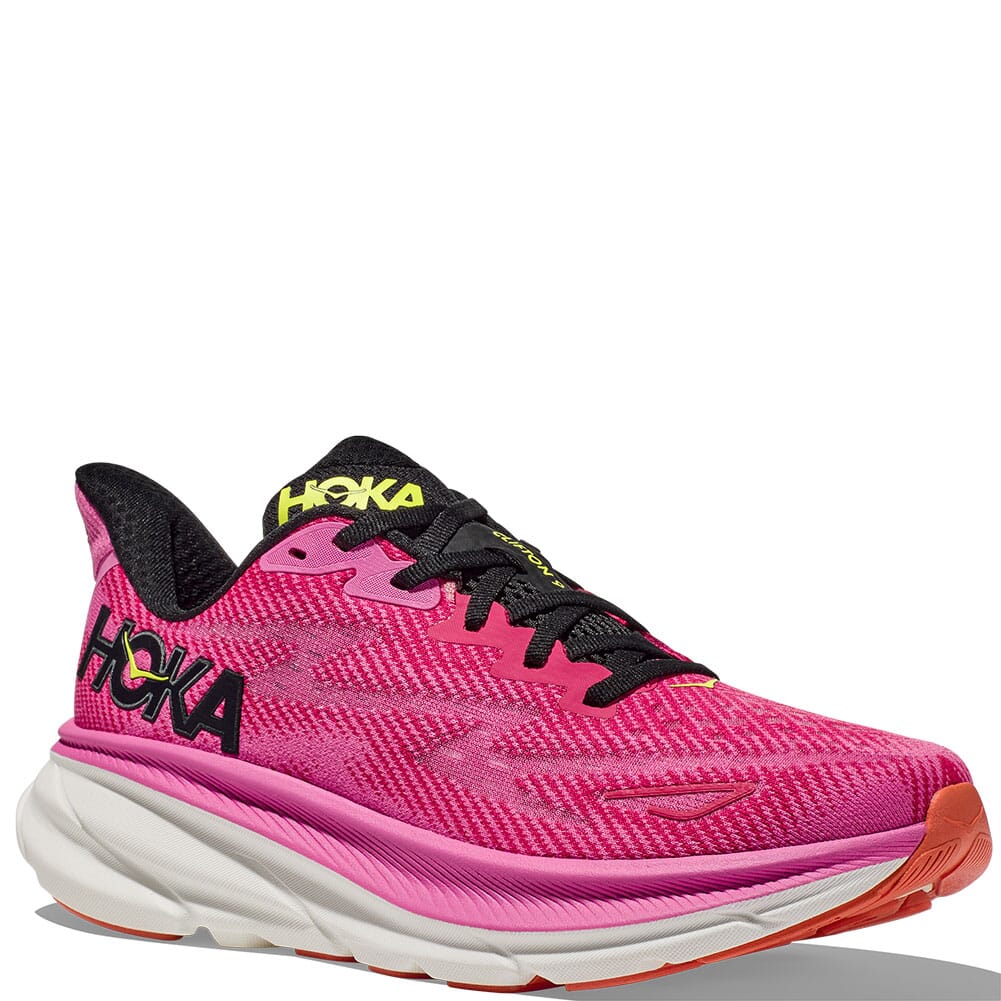 Hoka Women's Clifton 9 Running Shoes - Raspberry/Strawberry | elliottsboots