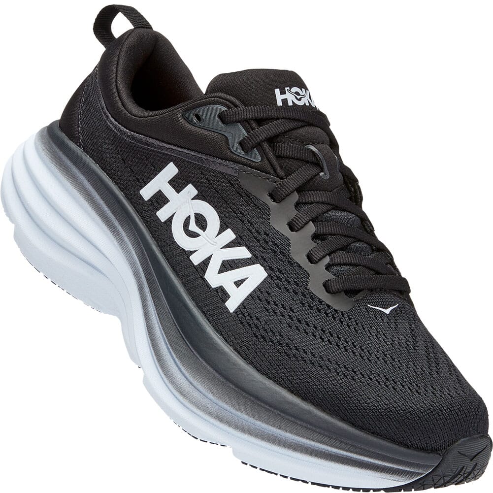 Image for Hoka One One Women's Bondi 8 Athletic Shoes - Black/White from bootbay