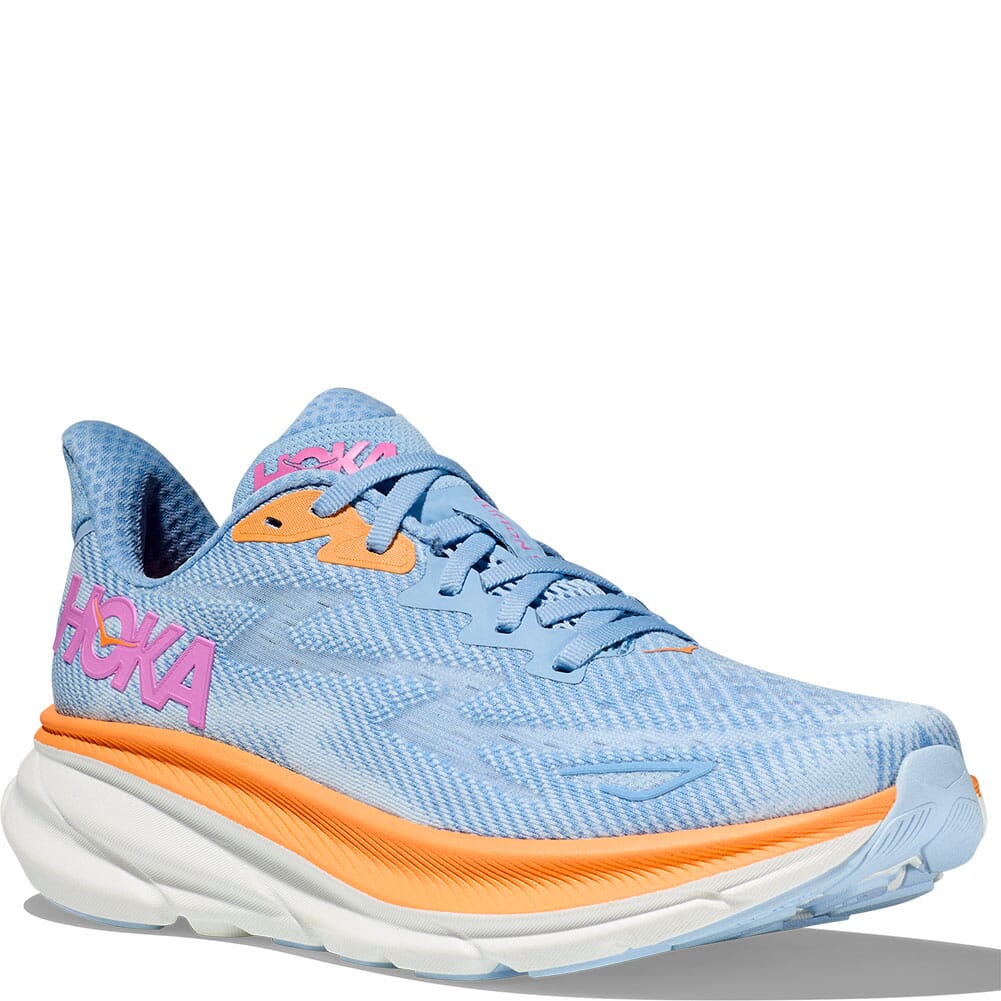 Image for Hoka Women's Clifton 9 Wide Running Shoes - Airy Blue/Ice Water from elliottsboots