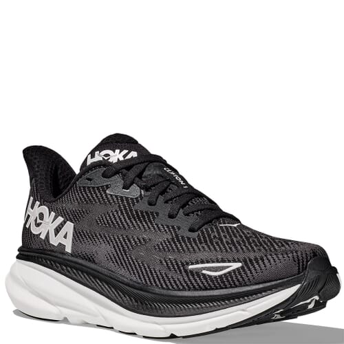 Image for Hoka Women's Clifton 9 Wide Running Shoes - Black/White from elliottsboots