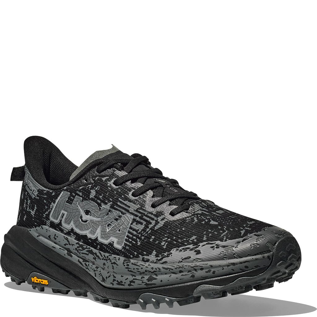 Hoka Men's Speedgoat 6 Wide Athletic Shoes - Black/Outer Orbit