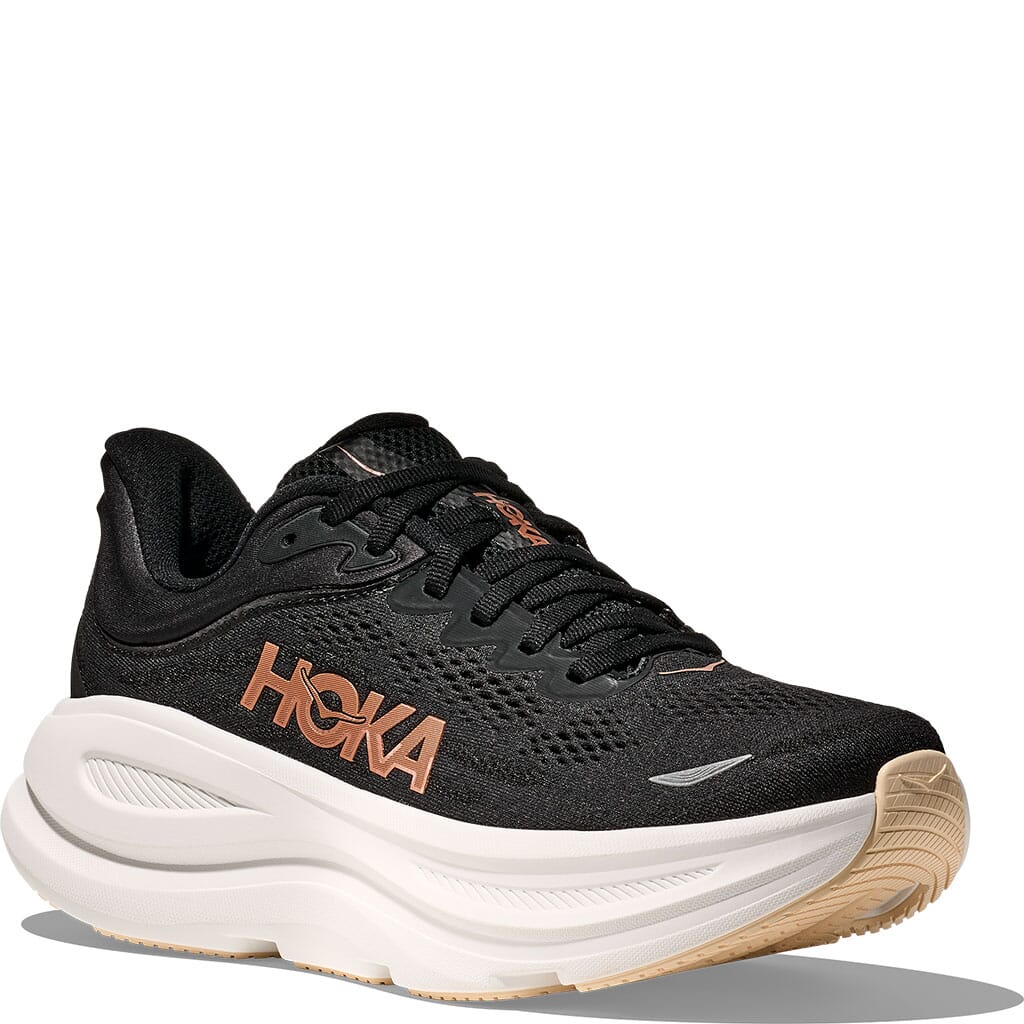 Hoka Women's Bondi 9 Running Shoes - Black/Rose Gold