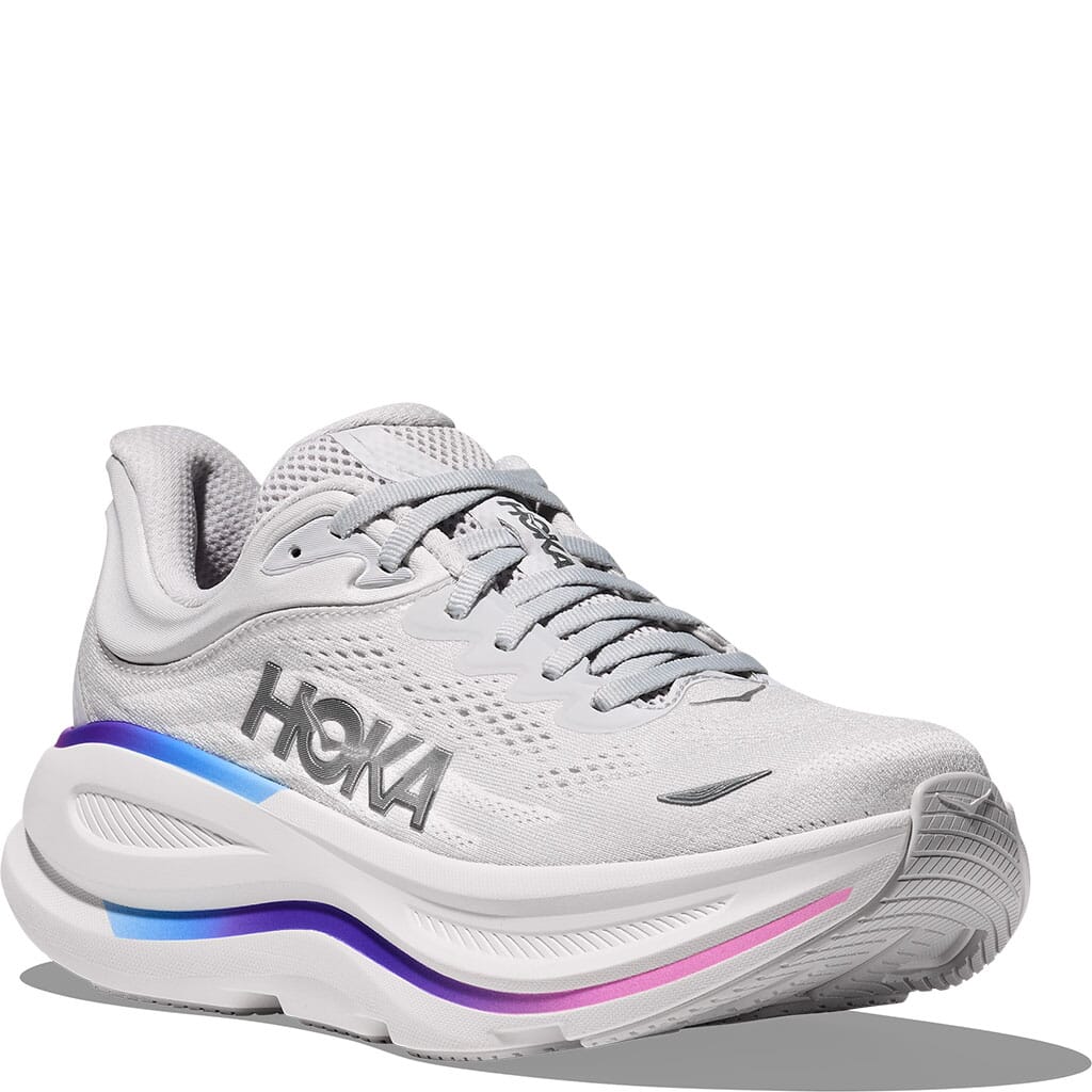 Hoka Women's Bondi 9 Running Shoes - Cosmic Grey/White | elliottsboots