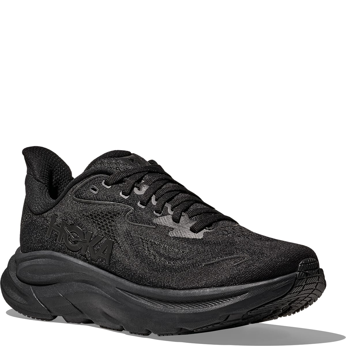 Hoka Women's Clifton 10 Wide Athletic Shoes - Black/Black