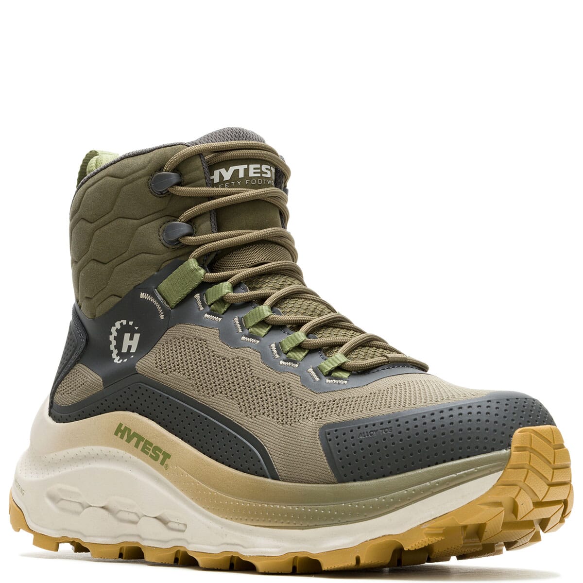 HYTEST Men's ENDEAVOR HYSPRG Mid Alloy Toe Safety Boots - Olive