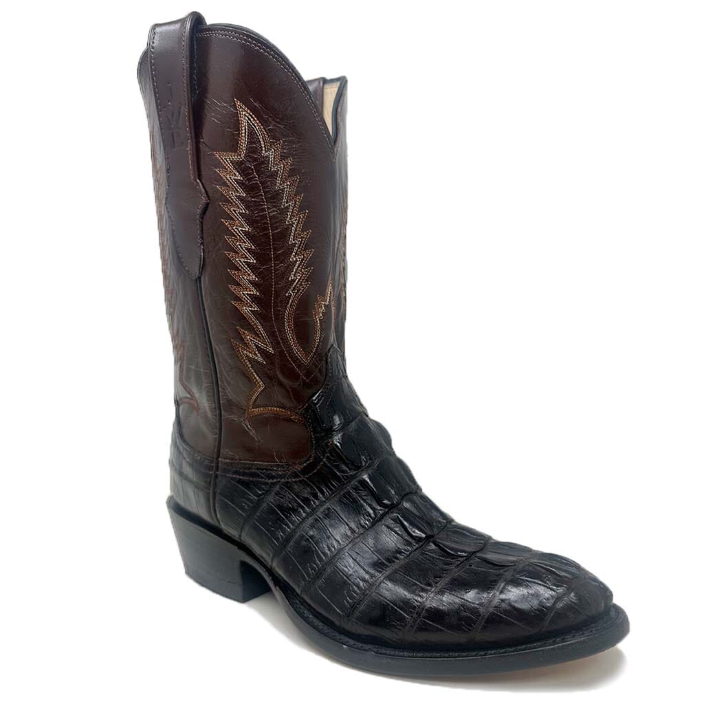 JW Elliott Men's American Gator Tail Western Boots - Chocolate