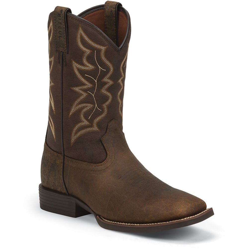 Justin Men's Chet Western Boots - Pebble Brown | elliottsboots