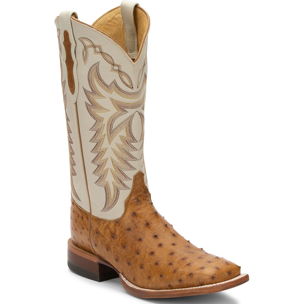 Image for Justin Men's Pascoe FQ Ostrich Western Boots - Antique Saddle from elliottsboots