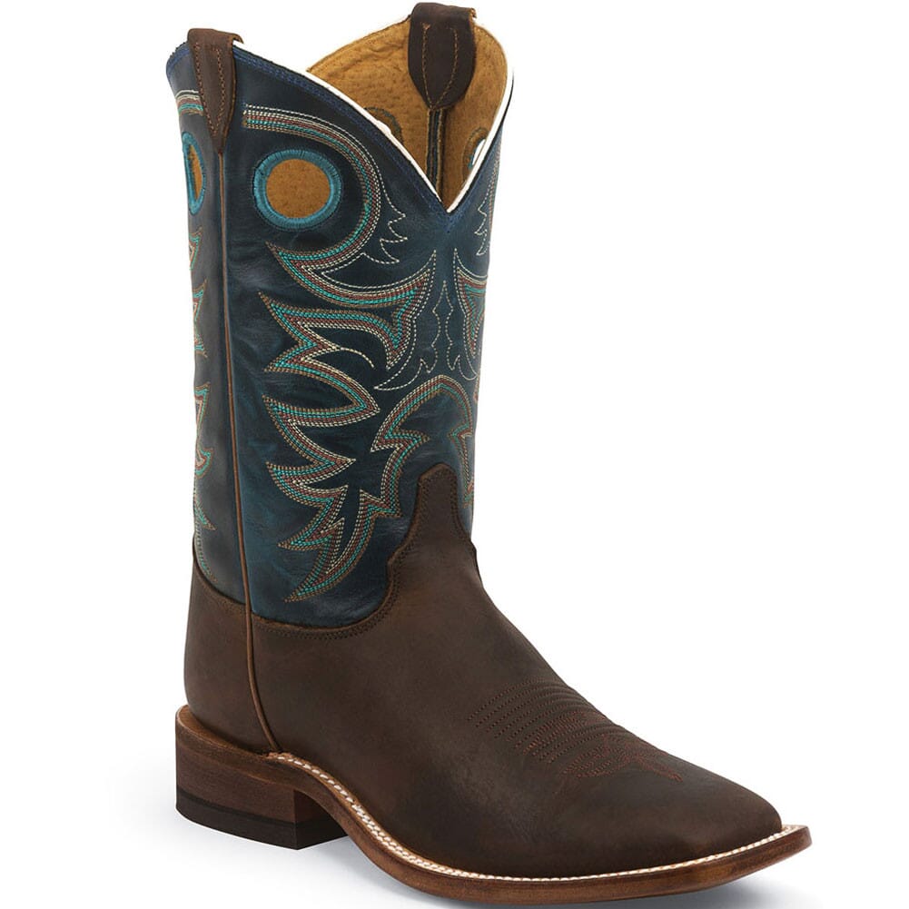 Justin Men's Bent Rail Western Boots - Topaz/Copper | elliottsboots