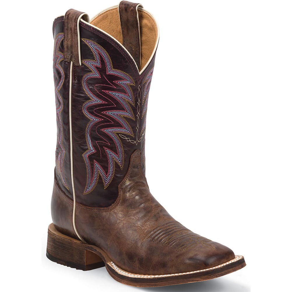 Image for Justin Women's Yancey Western Boots - Tan/Purple from elliottsboots