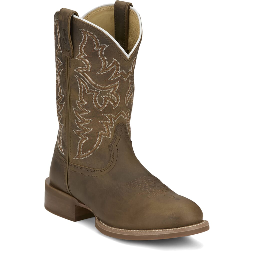Johnny&#39;s - YUTA Justin Men's Tan Dayne Punchy Buckskin Leather Western Boot