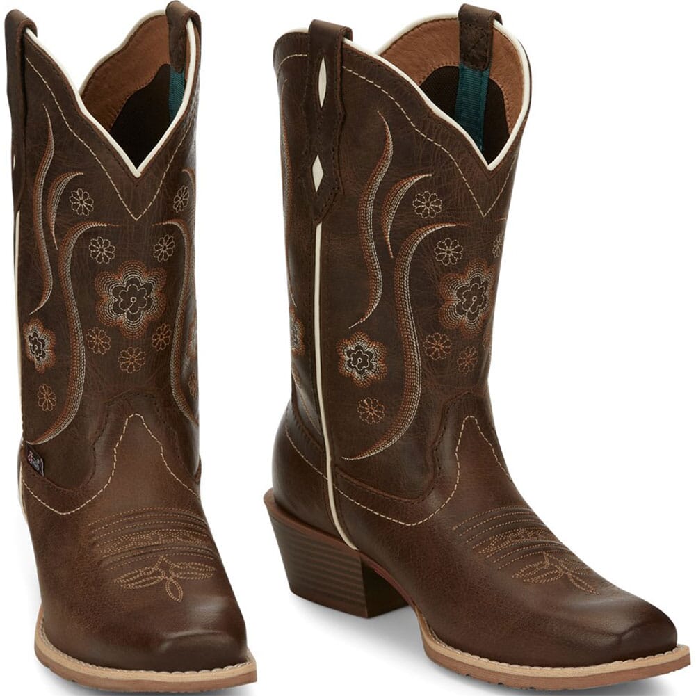 Image for Justin Women's Jessa Western Boots - Brown Buffalo from bootbay