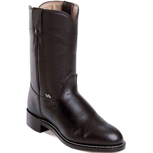 Justin Men's Temple Western Ropers - Black | elliottsboots