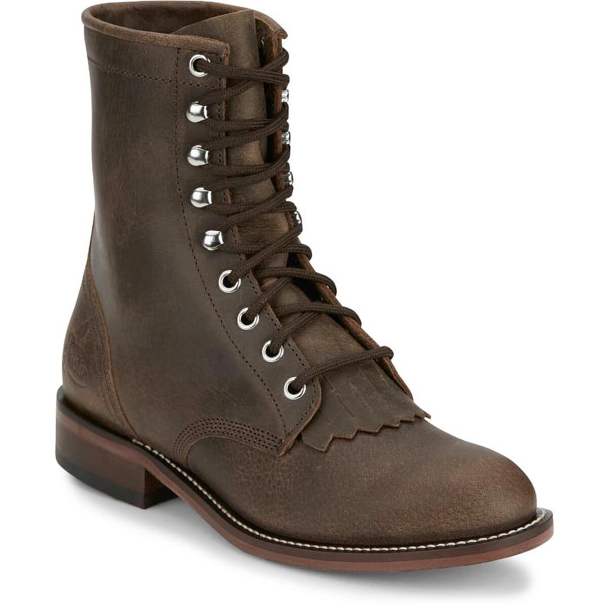 MOTO　side lace boots　プレーントゥ　アンティークブラウン Justin Women's McKean 7