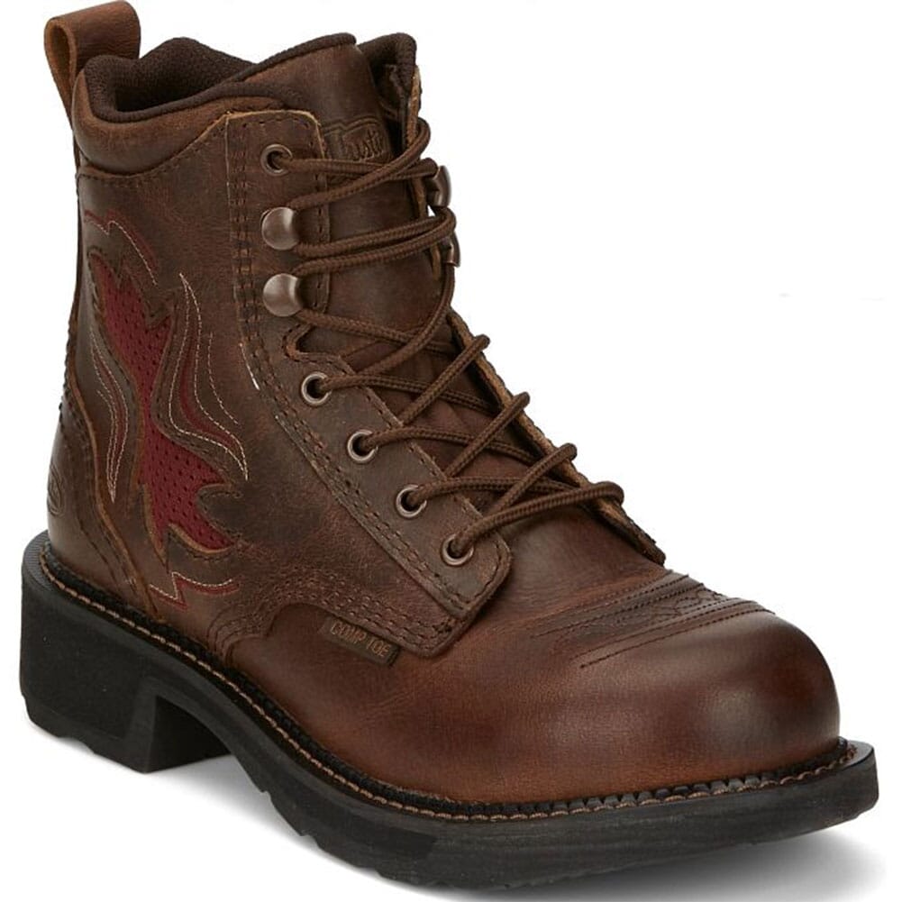 Image for Justin Original Women's Reamy Safety Boots - Brown Buffalo from elliottsboots