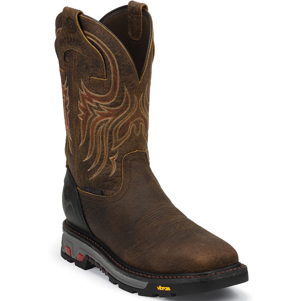 Image for Justin Men's Commander-X5 Met Safety Boots - Mahogany/Brown from elliottsboots