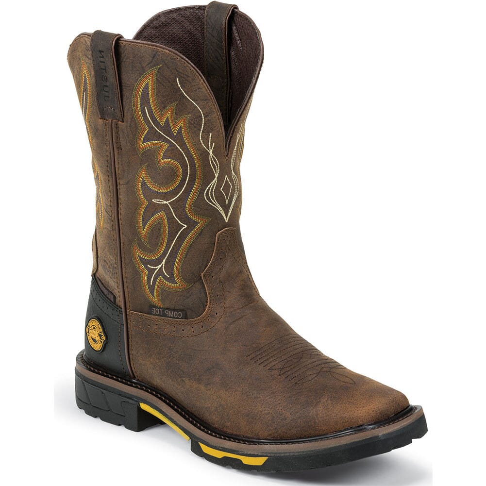 Justin men's hybred work boots on sale