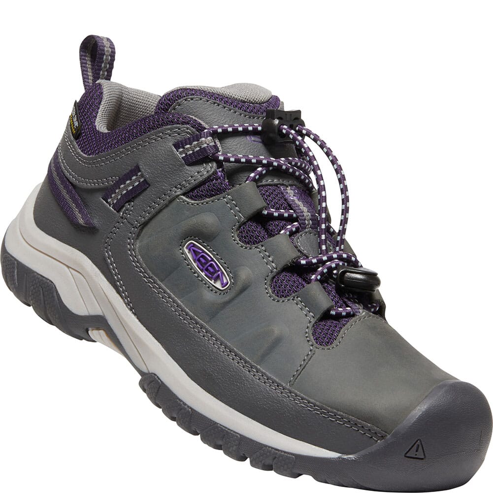 Image for KEEN Big Kids' Targhee WP Hiking Shoes - Magnet/Tillandsia Purple from elliottsboots