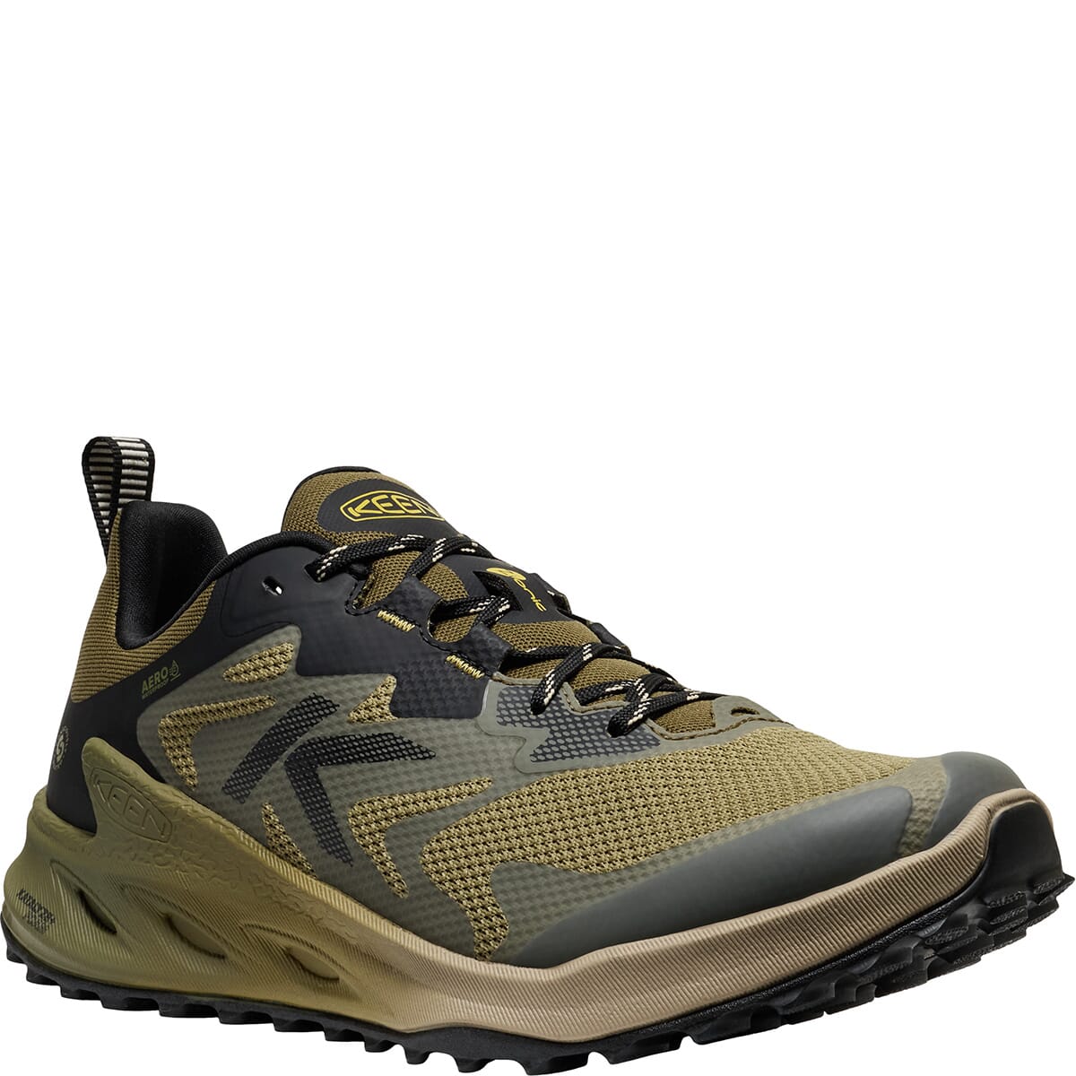 モンキー KEEN Men's Zionic NXT WP Hiking Shoes - Martini Olive/Lemon Curry