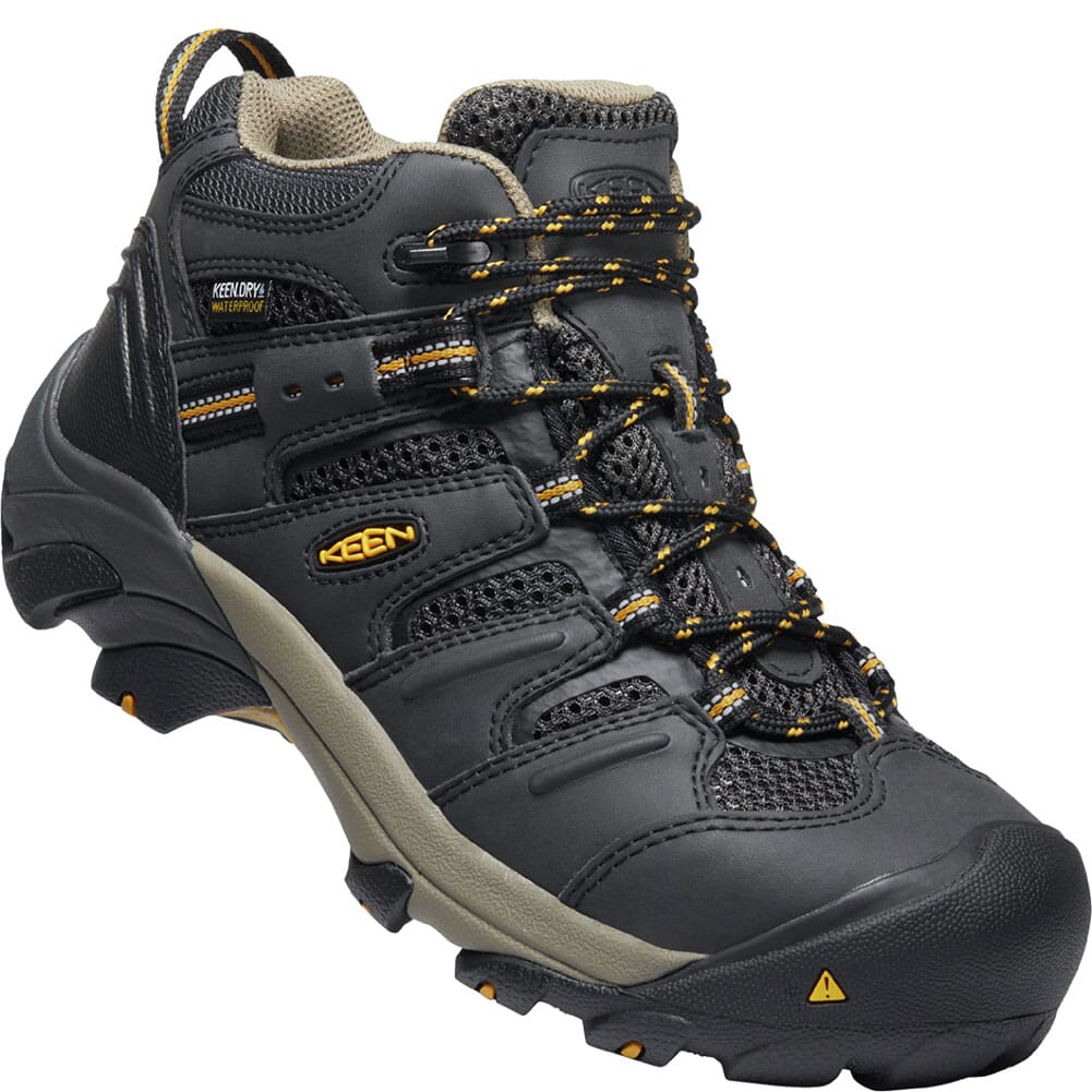 Image for KEEN Utility Women's Lansing WP Mid Safety Boots - Raven/Tawny Olive from elliottsboots