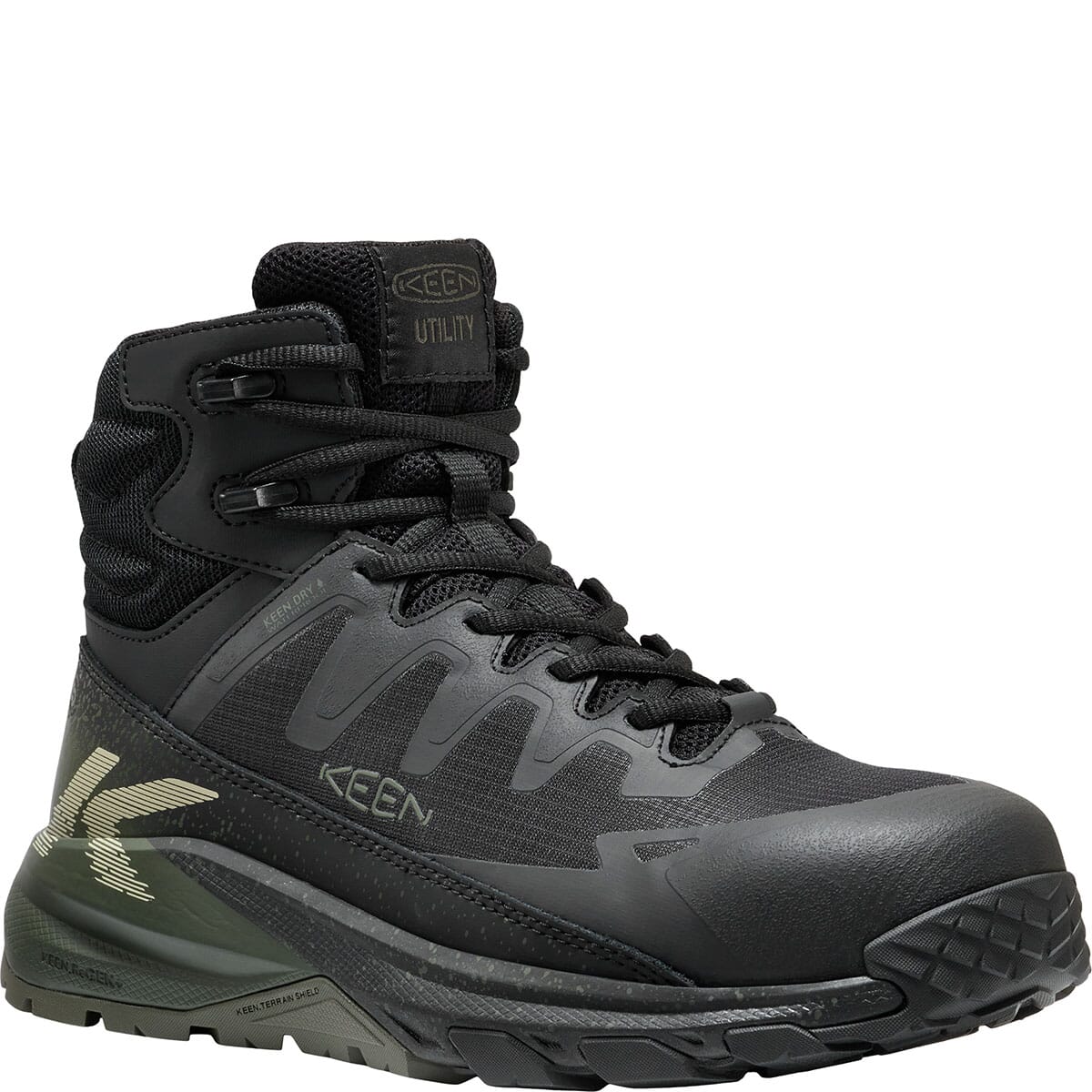 KEEN Utility Men's Targhee Blur Mid Comp Toe Safety Boots - Forest