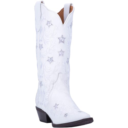 Image for Laredo Women's Lucky Star Western Boots - White from elliottsboots