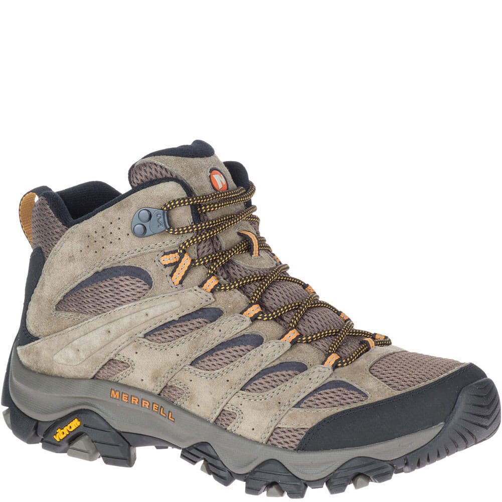 Merrell Men's Moab 3 Mid Hiking Boots - Walnut | elliottsboots