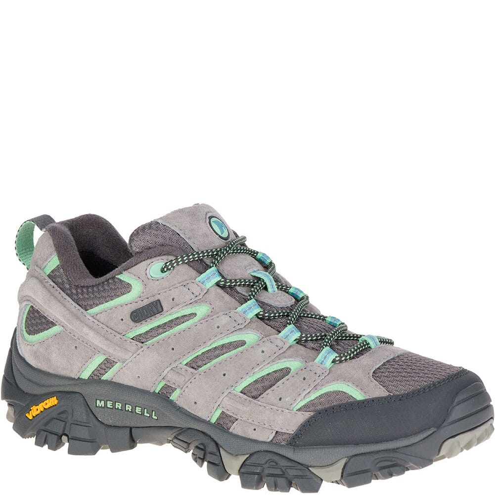 Image for Merrell Women's Moab 2 WP Mid Hiking Shoes - Drizzle/Mint from elliottsboots
