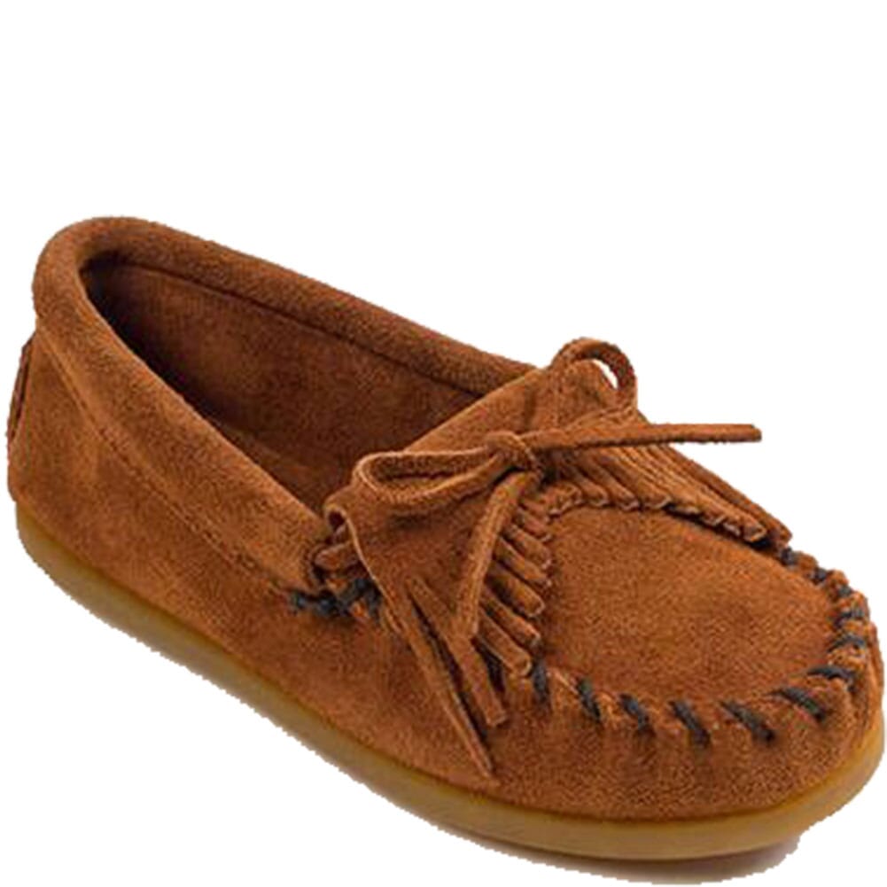 Image for Minnetonka Kid's Kilty Hardsole Moccasins - Brown from bootbay